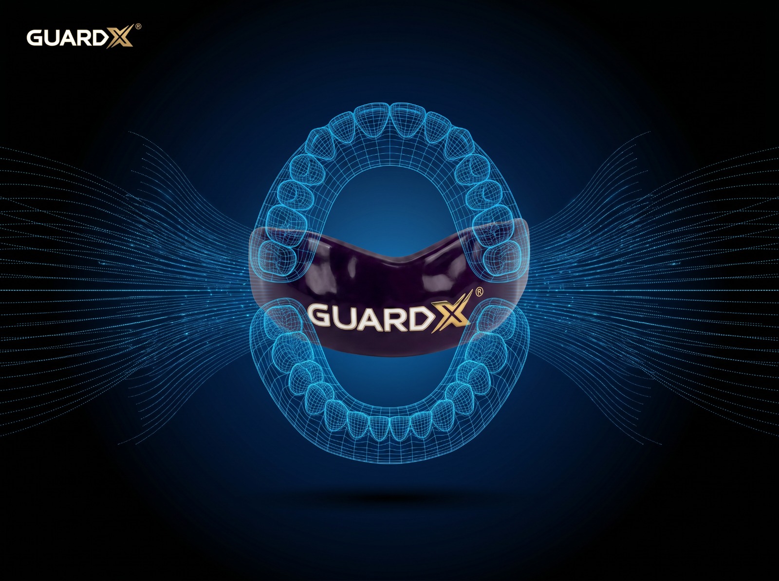 Escaneamento intraoral 3D GuardX — visualização digital da arcada dentária